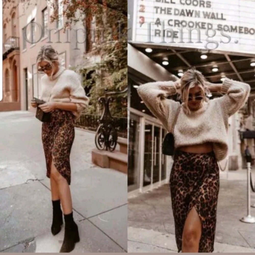 Zara Satin print skirt